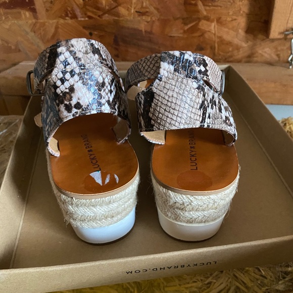 NWT Lucky Brand LP-Jeneka Latte Dream Snake Platform Size 8 - Picture 3 of 9